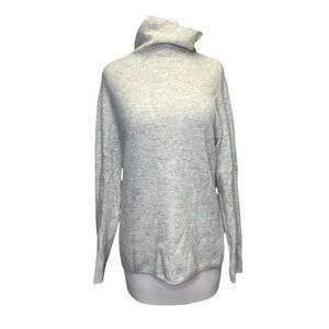 Pure Collection Cashmere Sweater Gray 6 US 12 UK Turtleneck Long Sleeve Pullover